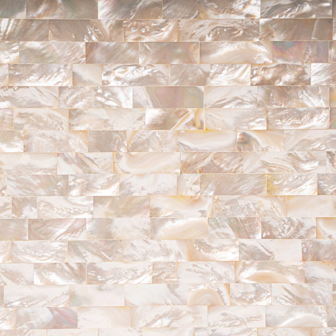 White Mother of Pearl Brick Tile