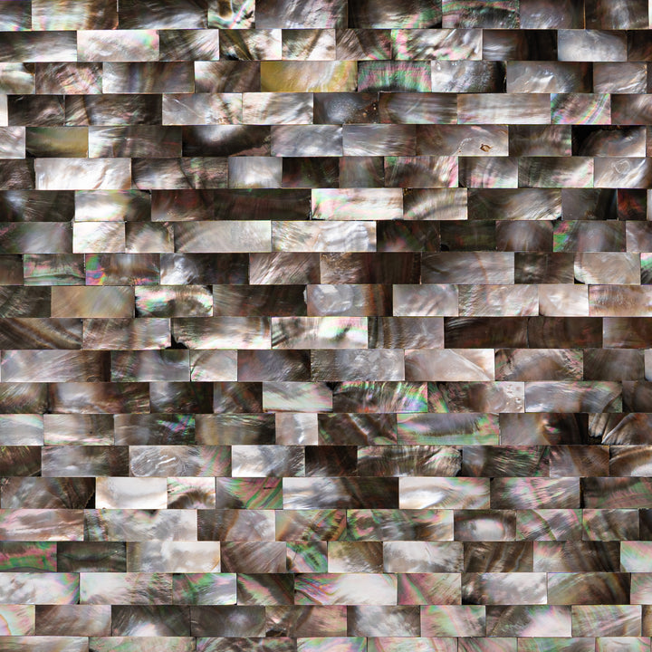 Black Mother Of Pearl Brick Tile