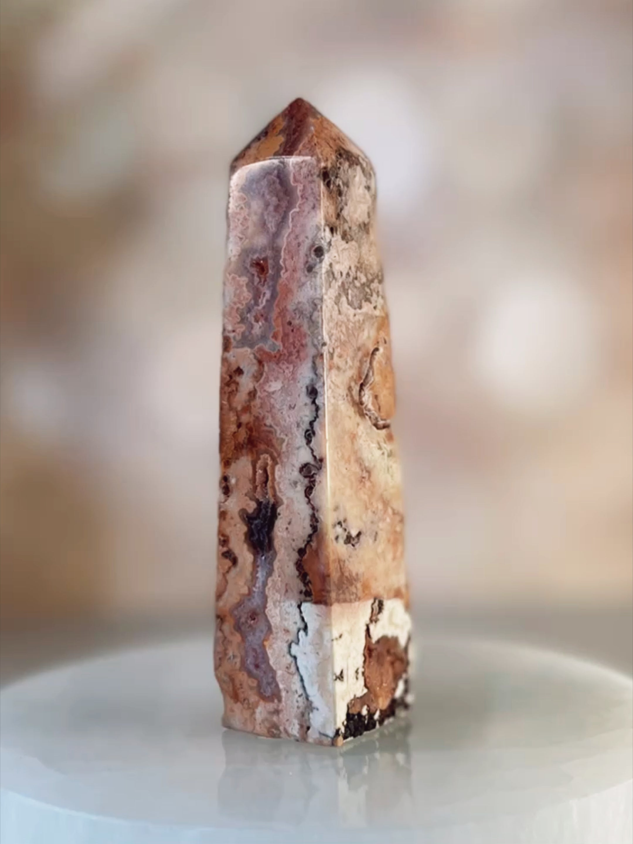 Crazy Lace Agate Tower #4