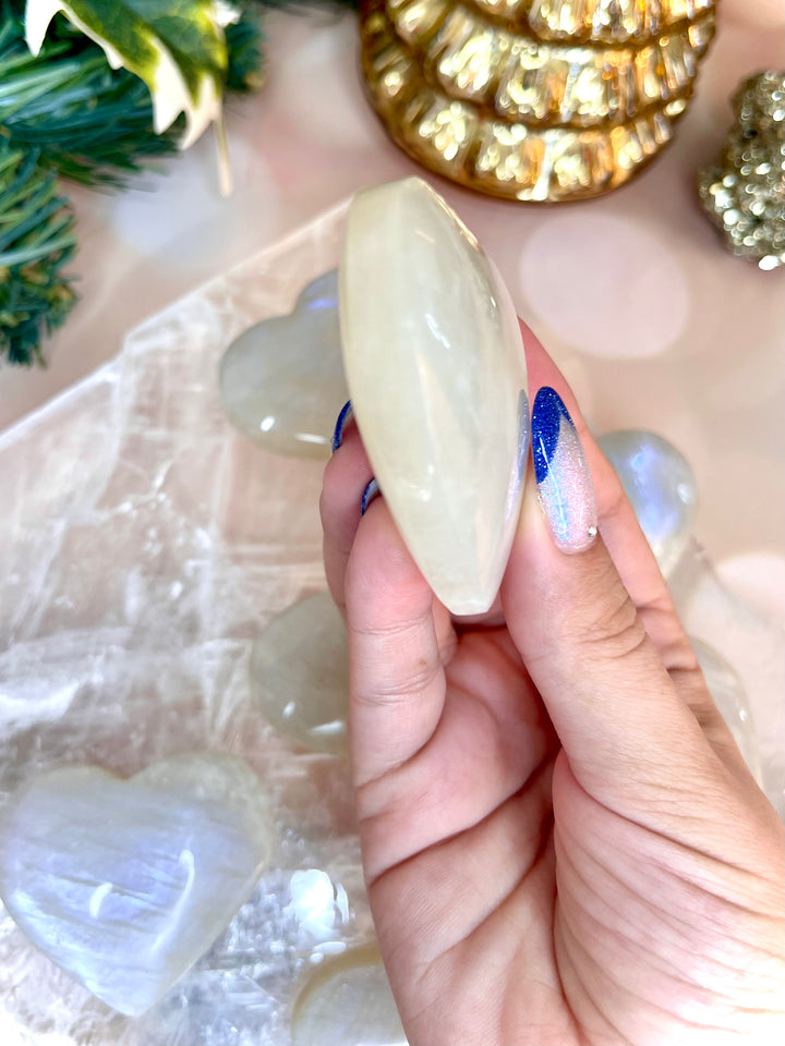 Rainbow Moonstone Hearts