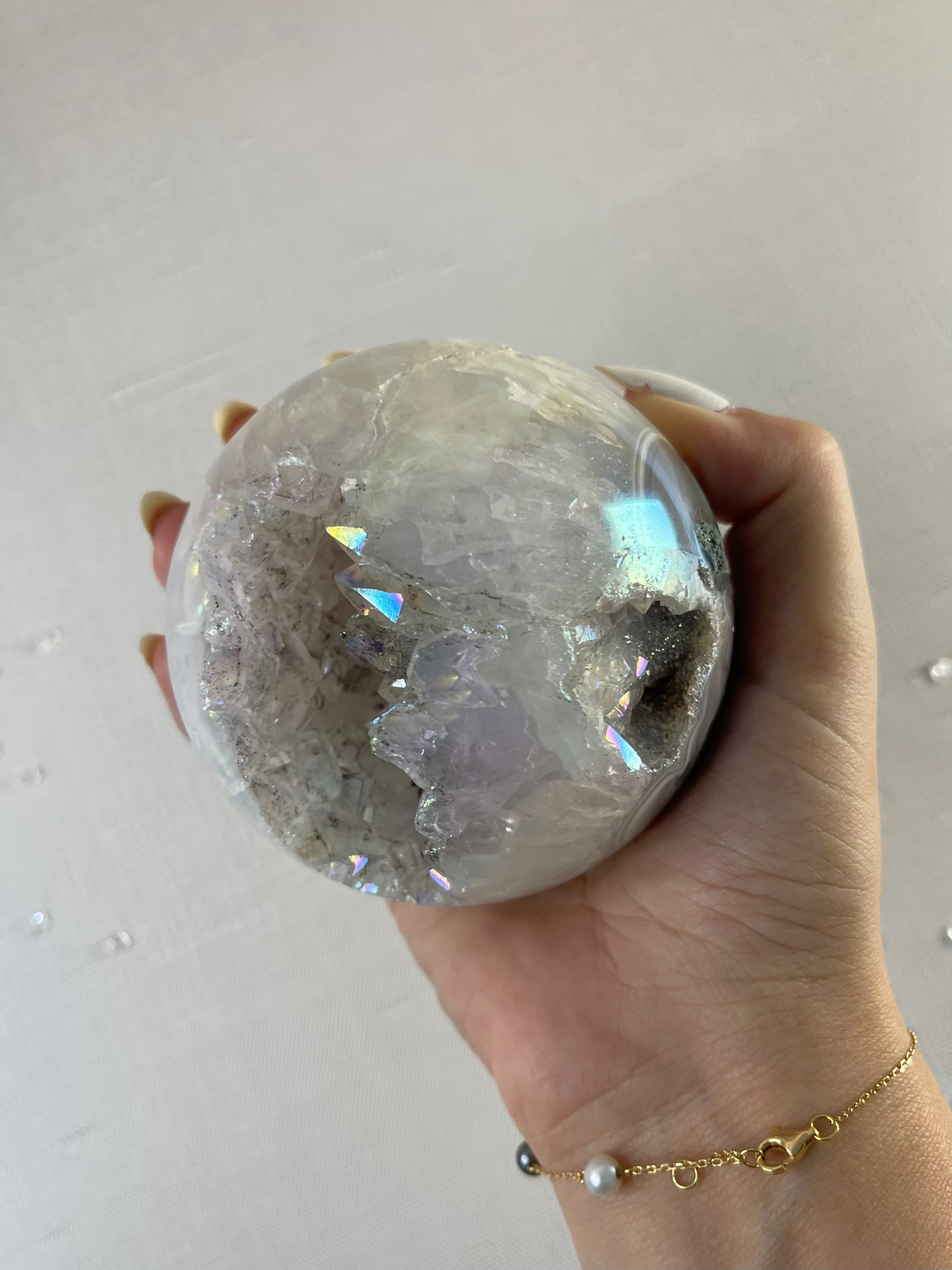 Angel Aura Amethyst Geode Sphere
